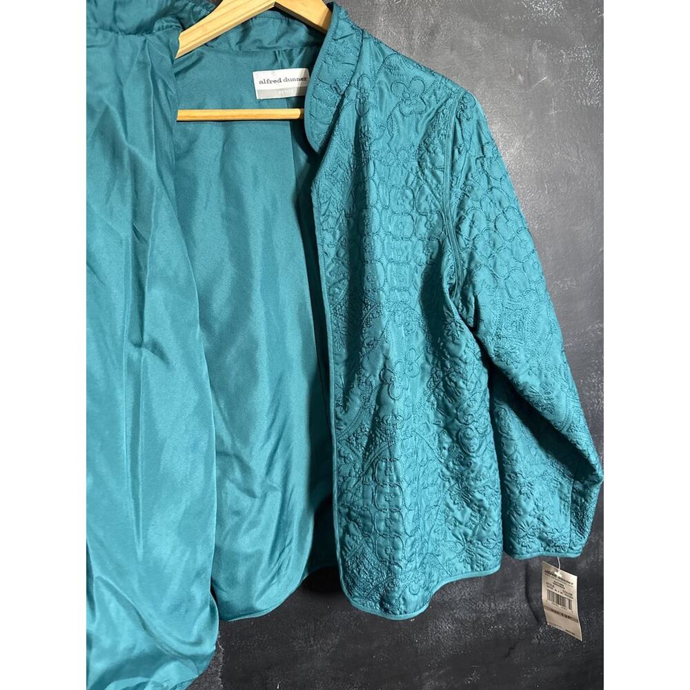 Alfred Dunner Petite Teal Textured Jacket NWT - Picture 6 of 6
